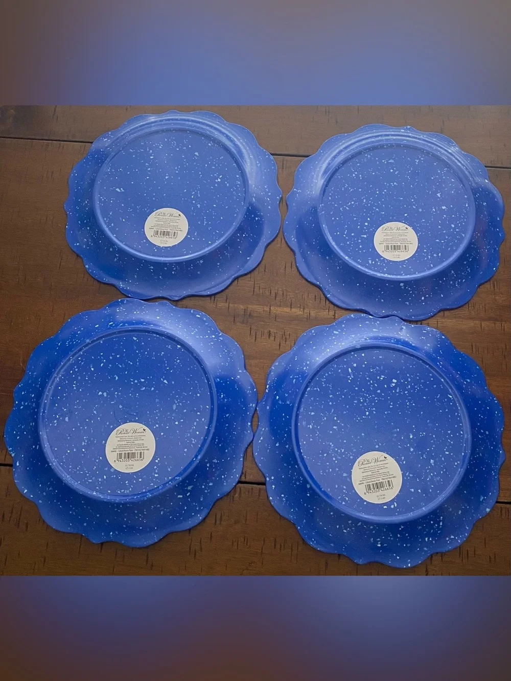 •NEW•{Set of 4} The Pioneer Woman Cobalt Blue Juliette Melamine Dinner Plate